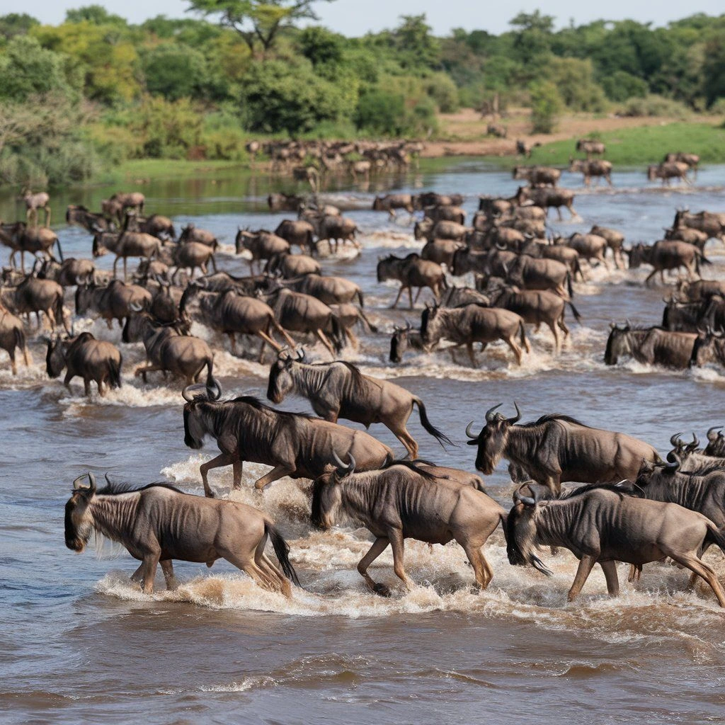 Waiting near rivers for Great Migration crossings