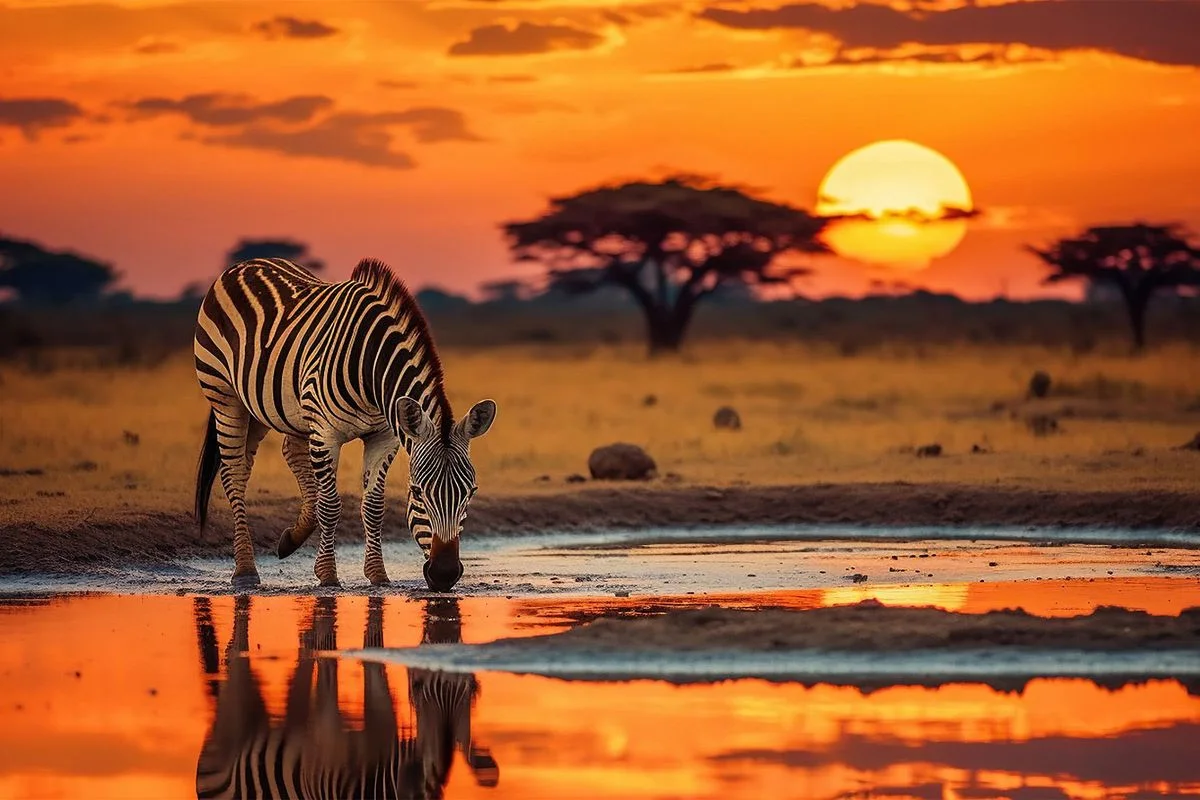 Masai Mara savannah at golden hour